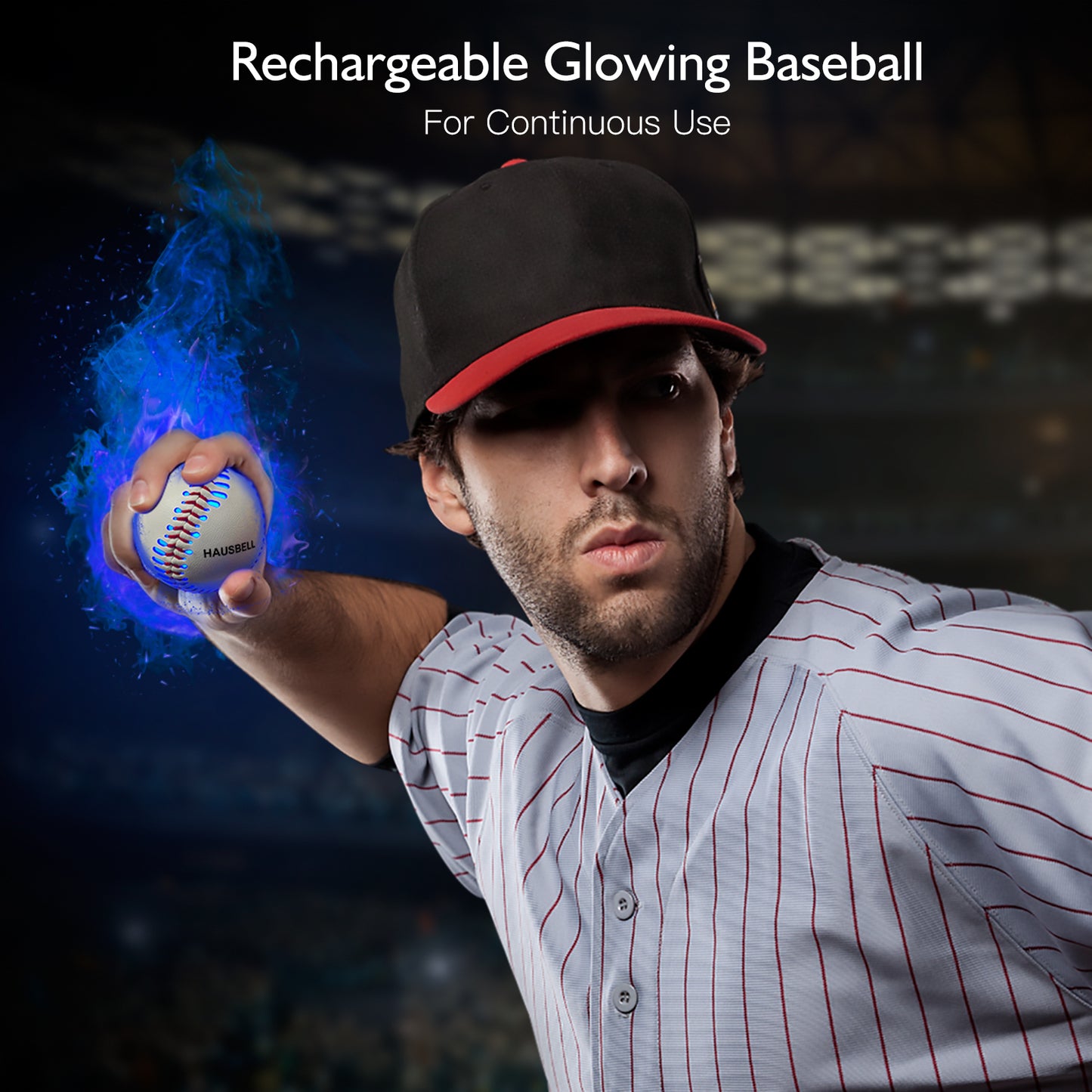 HAUSBELL Light Up Baseball, Glow in The Dark Baseball with 6 Changing Colors, Baseball Gifts for Boys, Girls, Adults, Official Size & Weight Baseball