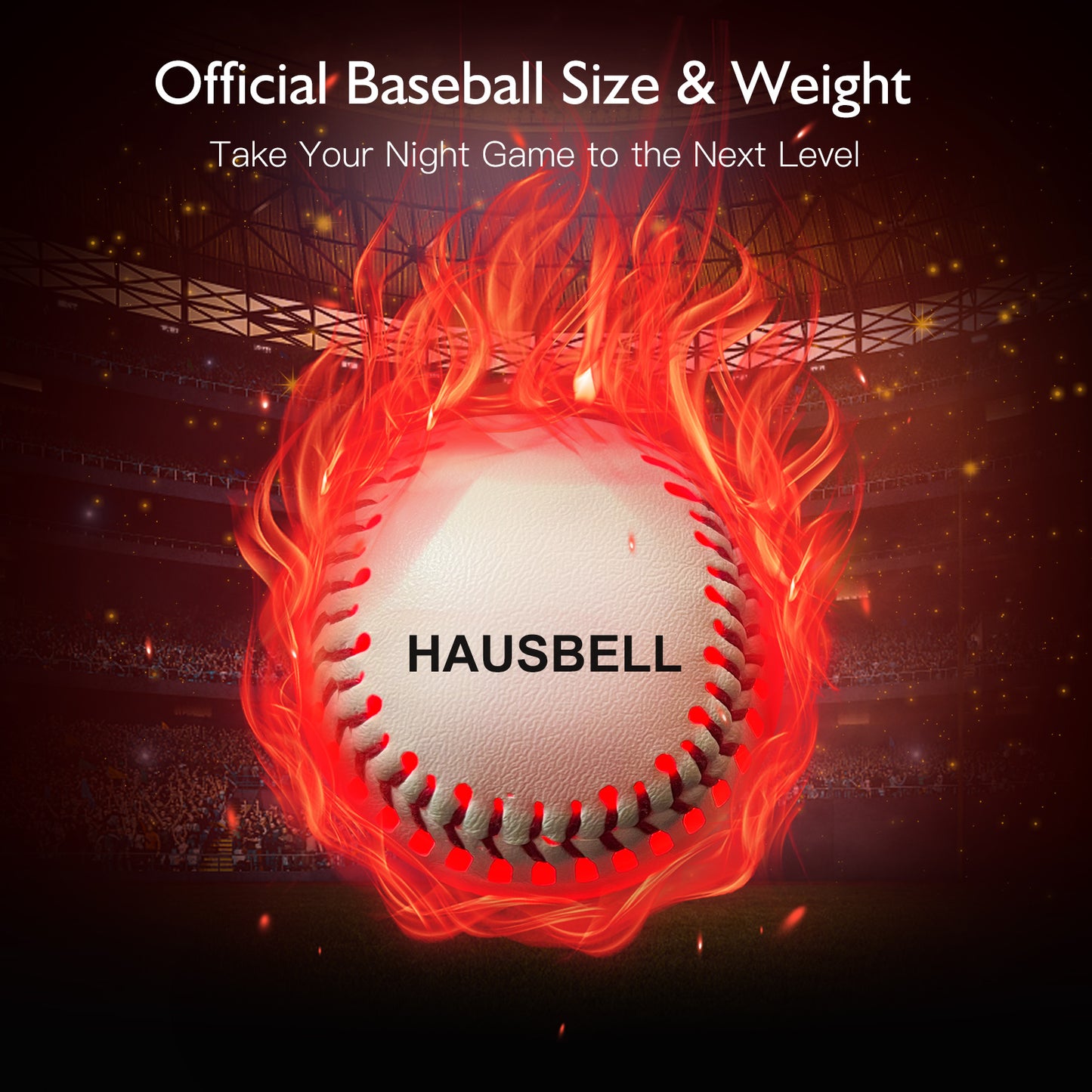 HAUSBELL Light Up Baseball, Glow in The Dark Baseball with 6 Changing Colors, Baseball Gifts for Boys, Girls, Adults, Official Size & Weight Baseball