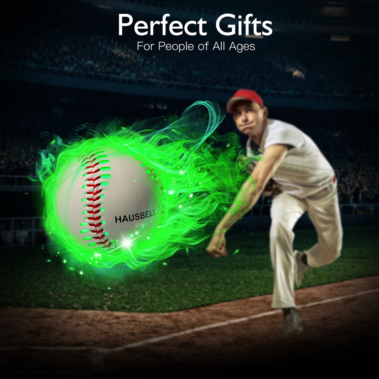 HAUSBELL Light Up Baseball, Glow in The Dark Baseball with 6 Changing Colors, Baseball Gifts for Boys, Girls, Adults, Official Size & Weight Baseball